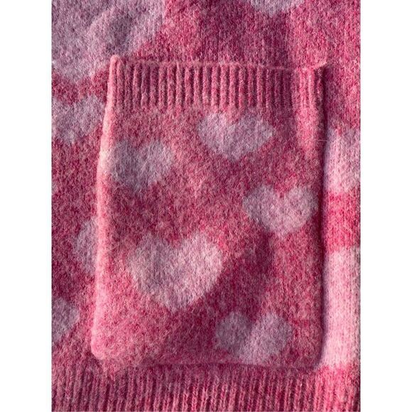 BiBi Cozy Oversized Pink Heart Cardigan - Picture 8 of 13